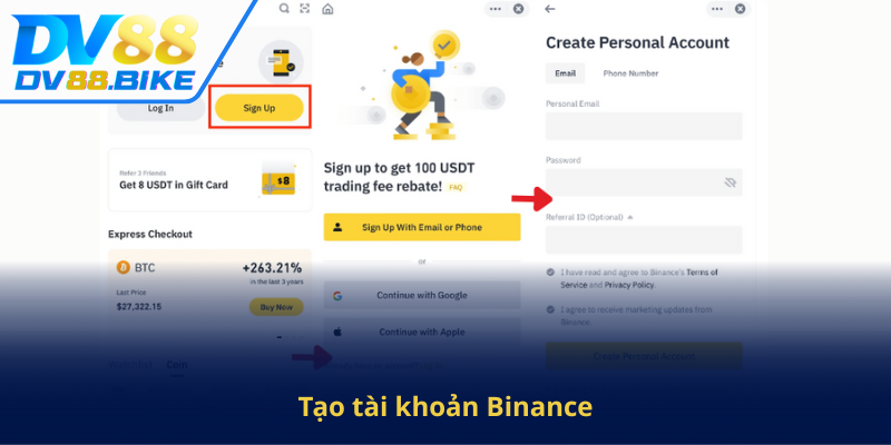 Tao Tai Khoan Binance
